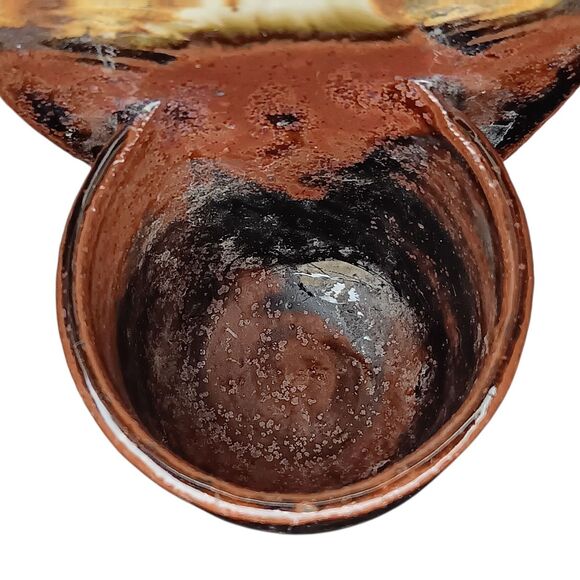 Pottery Wall Pocket Succulent Planter Boho Brown Tan Green Blue Small 3" x 5" - Picture 9 of 13